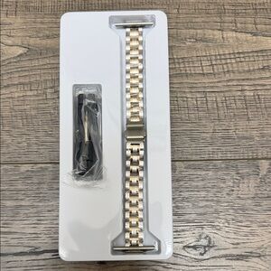 Rose Gold and Silver Metal Apple Watch Band